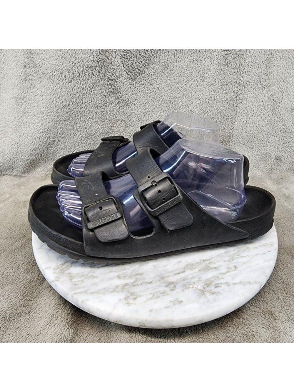 Birkenstock Shoes Mens 8 Womens 10 Black Synthetic Slip On Sandals *Read*